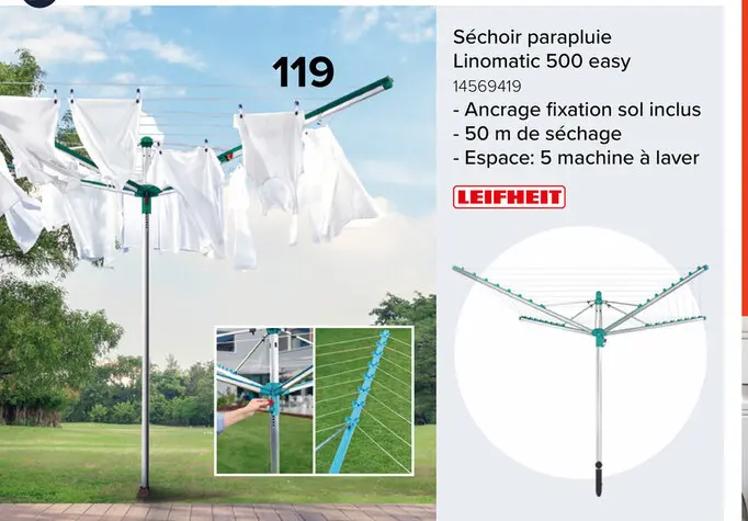 Offre: Séchoir parapluie Linomatic 500 easy