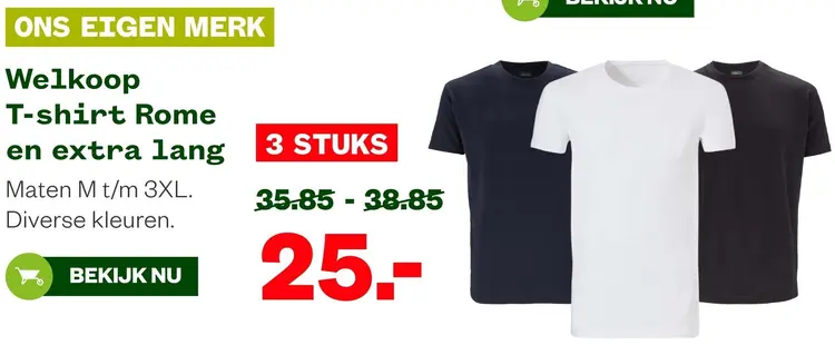 Aanbieding: T-shirt Rome en extra lang