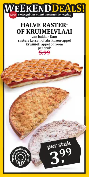 Aanbieding: Halve raster- of kruimelvlaai