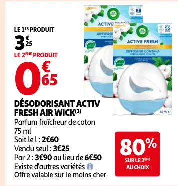 Offre: Désodorisant activ fresh AIR WICK