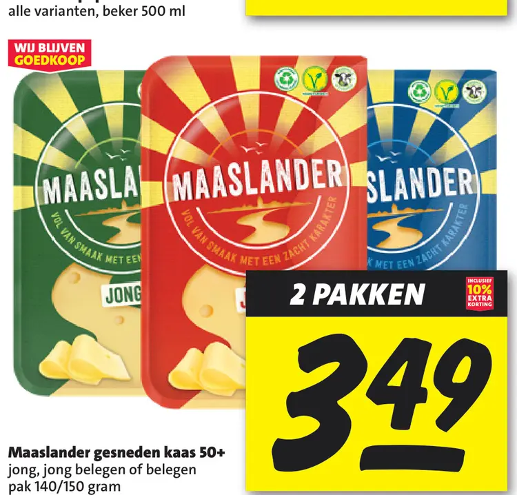 Aanbieding: Maaslander gesneden kaas 50+