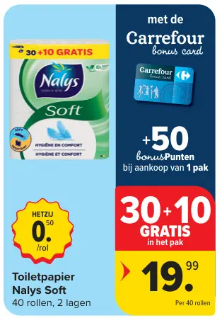 Promotie: Toiletpapier Nalys Soft