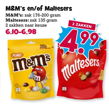 Aanbieding: M&M's en/of Maltesers