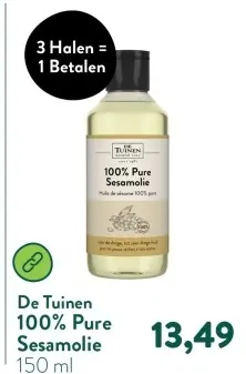 Aanbieding: 100% Pure Sesamolie