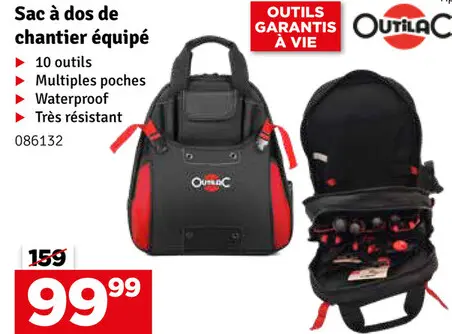 Offre: Sac à dos de chantier équipé