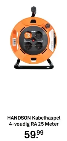 Aanbieding: Kabelhaspel 4-voudig RA 25 meter