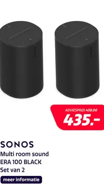 Aanbieding: Sonos ERA 100 BLACK Set van 2