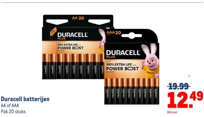 Aanbieding: Duracell batterijen