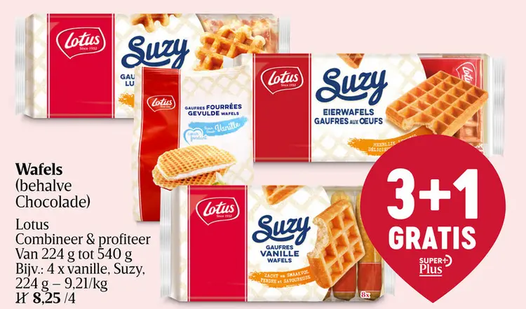 Aanbieding: Wafels (behalve Chocolade)