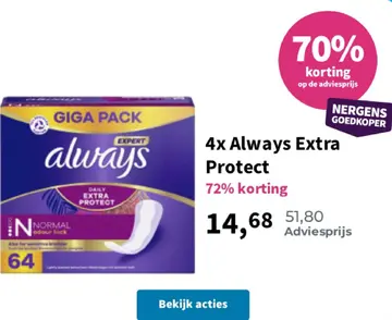 Aanbieding: 4x Always Extra Protect