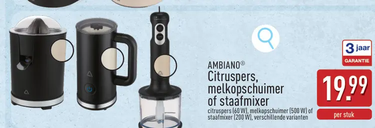 Promotie: Citruspers, melkopschuimer of staafmixer