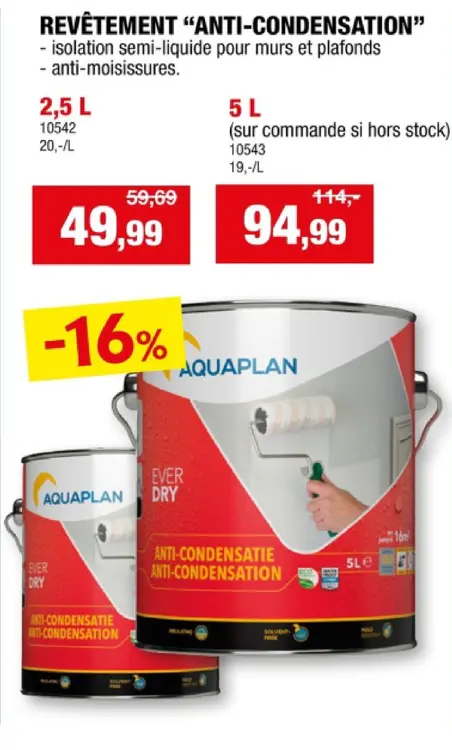 Offre: Revetement "anti-condensation"
