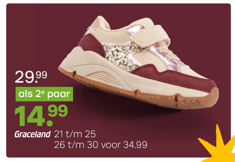 Promotie: Graceland Sneakers beige