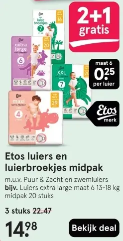Aanbieding: Etos luiers en luierbroekjes midpak