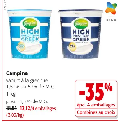 Offre: yaourt à la grecque