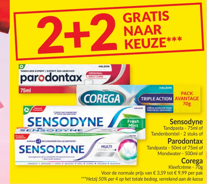 Promotie: Tandpasta of Kleefcrème
