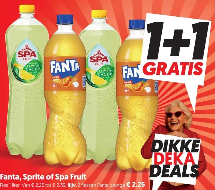 Aanbieding: Fanta, Sprite of Spa Fruit