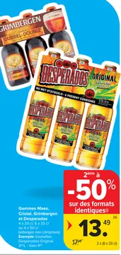 Offre: Gammes Maes, Cristal, Grimbergen et Desperado