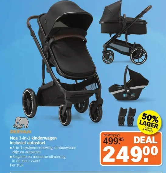 Aanbieding: Noa 3-in-1 kinderwagen inclusief autostoel