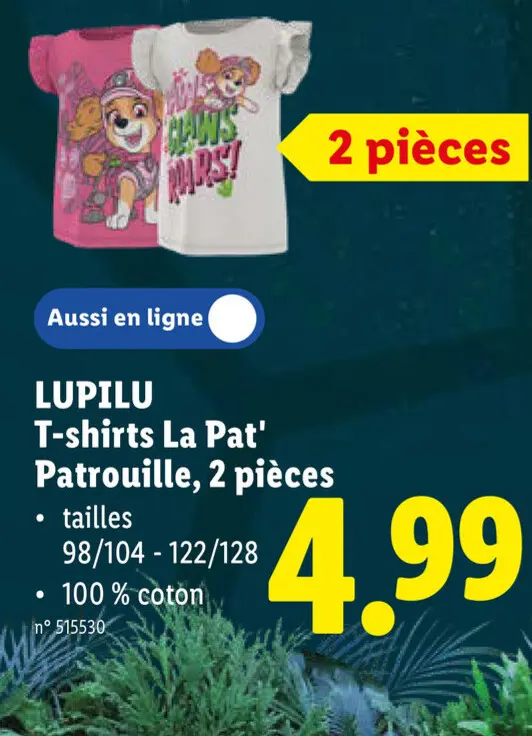 Offre: T-shirts Paw Patrol