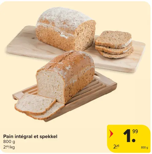 Offre: Pain intégral et spekkel