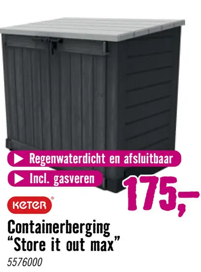 Aanbieding: KETER Tuin- gereedschapsbox Store-it-out, antraciet/grijs 145,5 x 82 x 125 cm