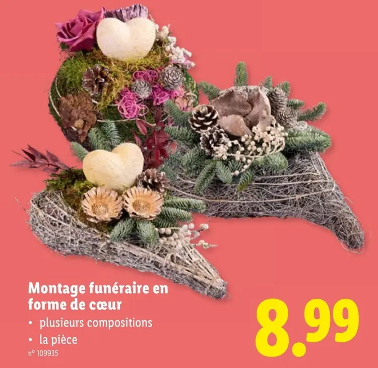 Offre: Montage funéraire en forme de cœur