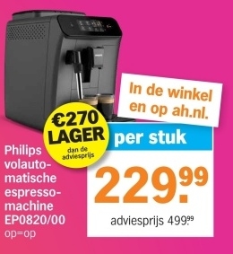 Aanbieding: Philips volautomatische espressomachine EP082