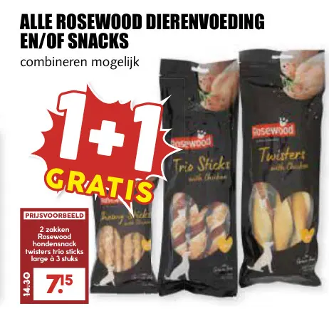 Aanbieding: Rosewood dierenvoeding en/of snacks