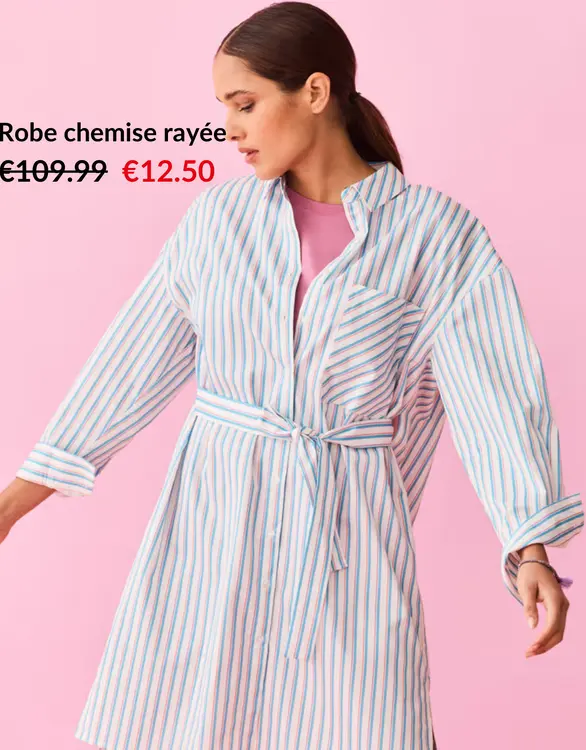 Offre: Robe chemise rayée