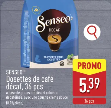 Offre: Dosettes de café décaf