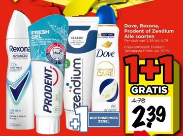 Aanbieding: Dove, Rexona, Prodent of Zendium