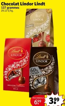 Offre: Chocolat Lindor Lindt