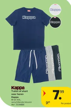 Aanbieding: Kappa T-shirt of short voor heren