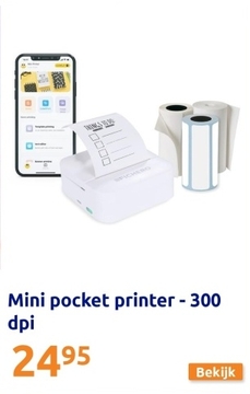 Aanbieding: Mini pocket printer - 300 dpi