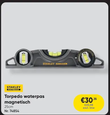 Promotie: Torpedo waterpas magnetisch