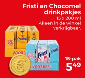 Aanbieding: Fristi en Chocomel drinkpakjes