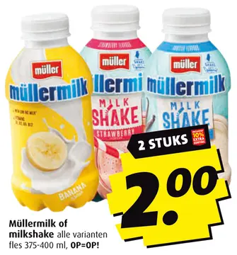 Aanbieding: Müllermilk of milkshake