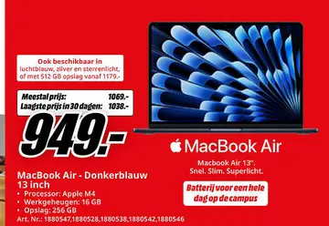 Aanbieding: MacBook Air - Donkerblauw 13 inch