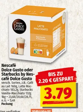 Aanbieding: Nescafé Dolce Gusto oder Starbucks by Nescafé
