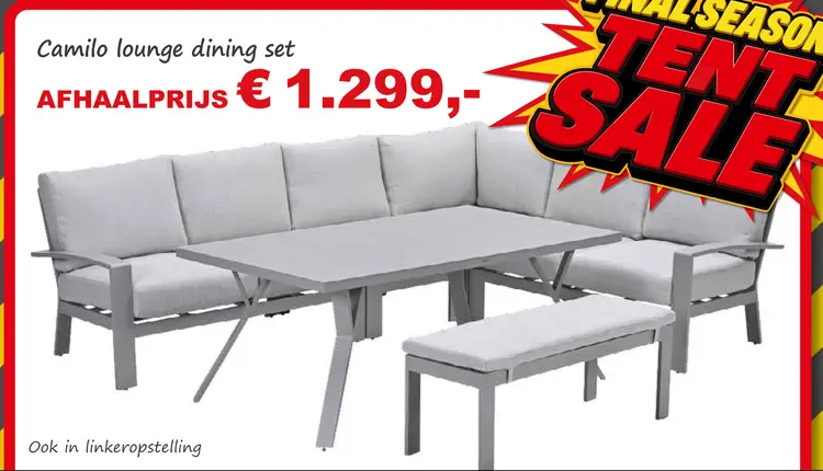 Aanbieding: Camilo lounge dining set
