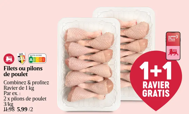 Offre: Filets ou pilons de poulet