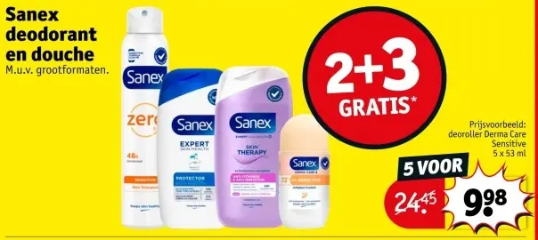 Aanbieding: Sanex deodorant en douche