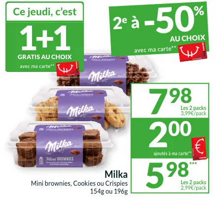 Offre: Mini brownies, Cookies ou Crispies