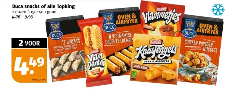 Aanbieding: Duca snacks of alle Topking
