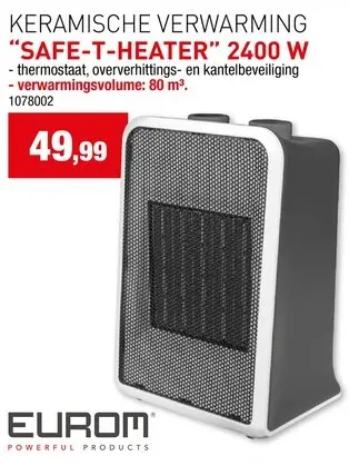 Promotie: Keramische verwarming "SAFE-T-HEATER" 2400 W