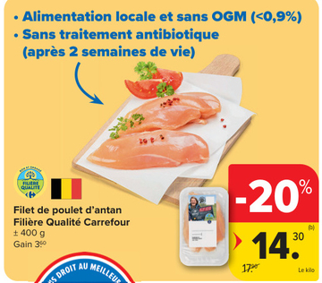 Offre: Filet de poulet d'antan Filière Qualité Carre