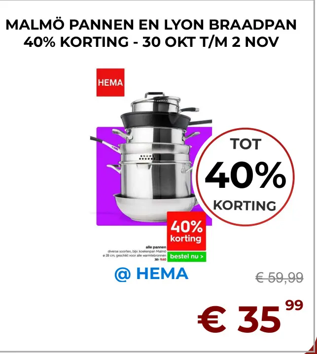 Aanbieding: Malmö pannen en lyon braadpan