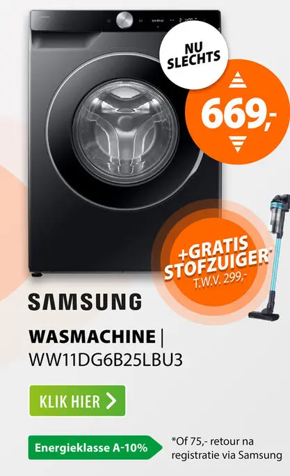 Aanbieding: Samsung SuperSpeed 6000-serie WW11DG6B25LB Zwart