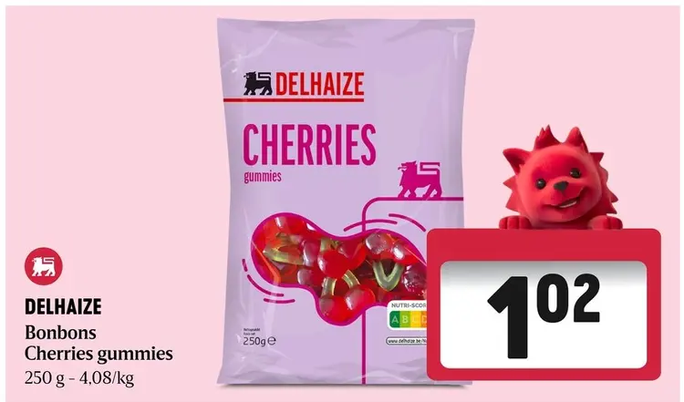 Offre: Delhaize Bonbons Cherries gummies